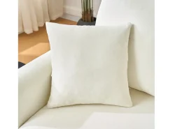 Sofá de canto em forma de U com 3 lugares e espaço para arrumação - Sofá-cama em tecido chenille - Bege