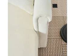 Sofá de canto em forma de U com 3 lugares e espaço para arrumação - Sofá-cama em tecido chenille - Bege