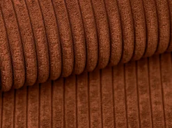Sofá de canto esquerdo convertível em veludo canelado terracota AMELIA