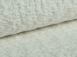 Sofá de canto esquerdo convertível tecido bouclé branco marfim AREMIA