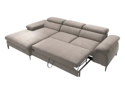 Sofá de canto esquerdo convertível veludo taupe design SEPINA de Pascal Morabito