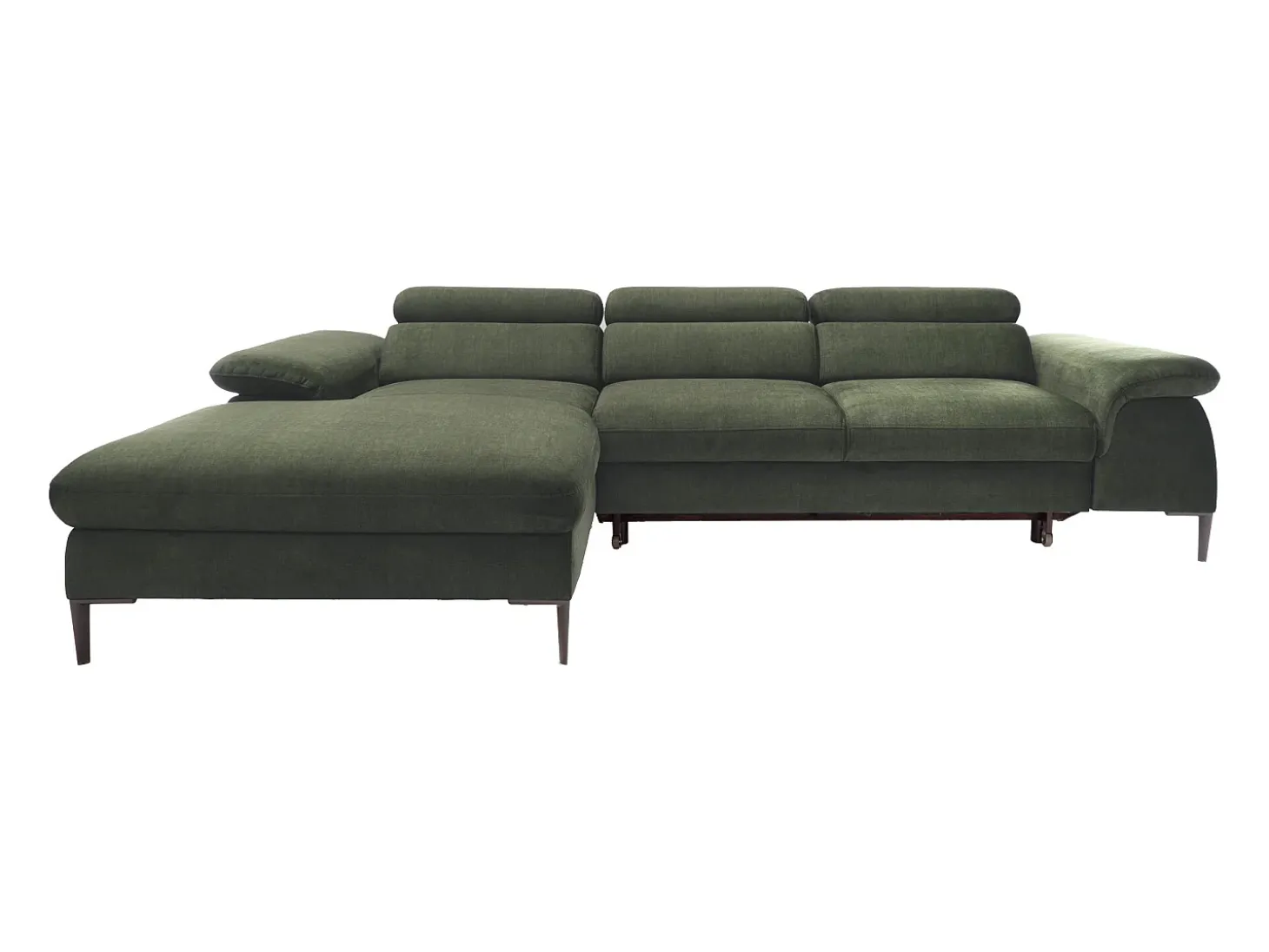Sofá de canto esquerdo convertível veludo verde design SEPINA de Pascal Morabito