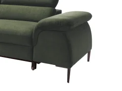 Sofá de canto esquerdo convertível veludo verde design SEPINA de Pascal Morabito