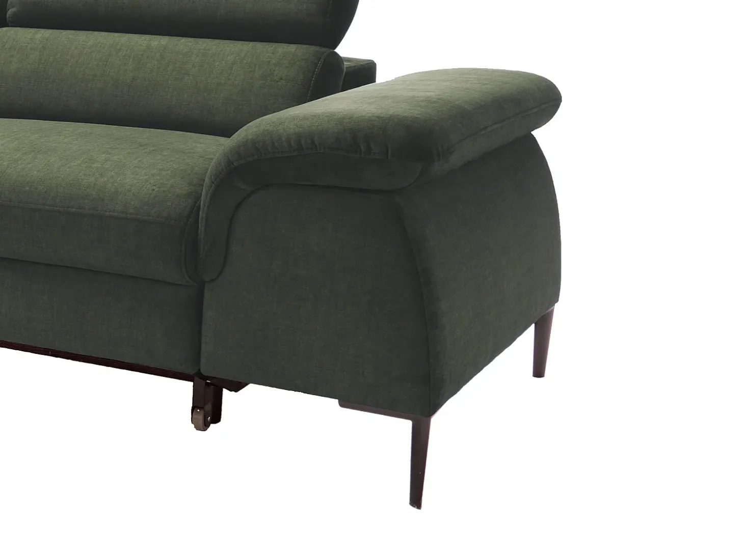 Sofá de canto esquerdo convertível veludo verde design SEPINA de Pascal Morabito
