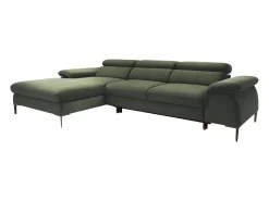 Sofá de canto esquerdo convertível veludo verde design SEPINA de Pascal Morabito