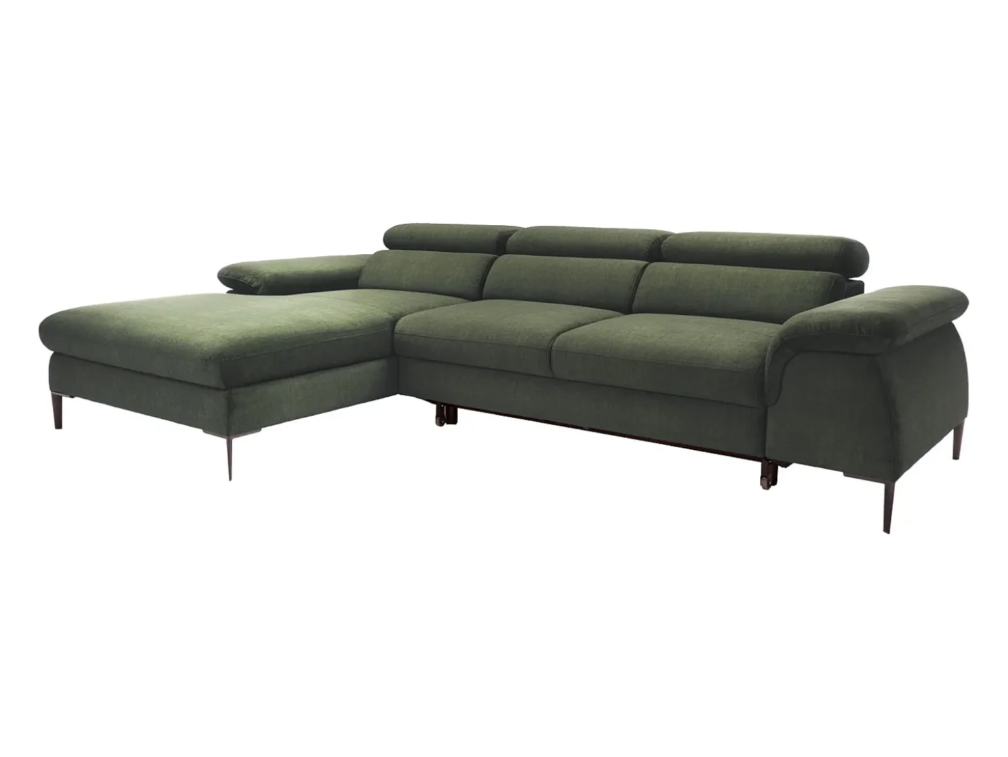 Sofá de canto esquerdo convertível veludo verde design SEPINA de Pascal Morabito