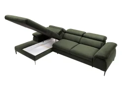 Sofá de canto esquerdo convertível veludo verde design SEPINA de Pascal Morabito
