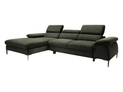Sofá de canto esquerdo convertível veludo verde design SEPINA de Pascal Morabito