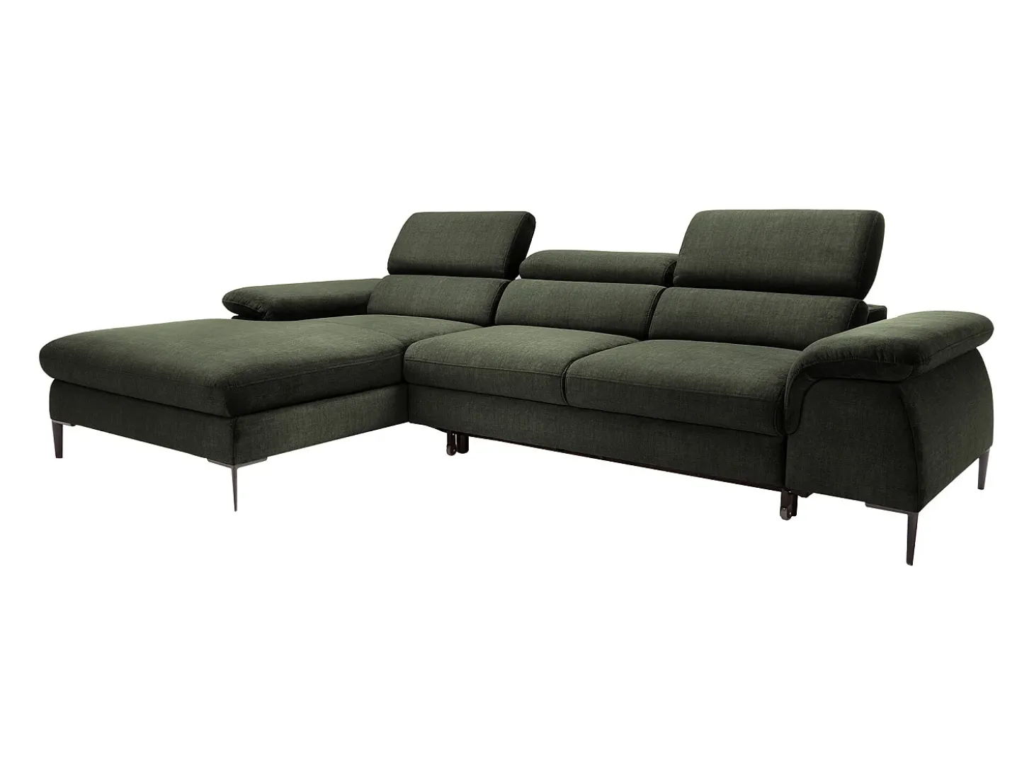 Sofá de canto esquerdo convertível veludo verde design SEPINA de Pascal Morabito