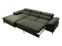 Sofá de canto esquerdo convertível veludo verde design SEPINA de Pascal Morabito