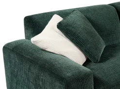 Sofá de canto esquerdo em veludo canelado verde abeto TIRONO da Maison Céphy