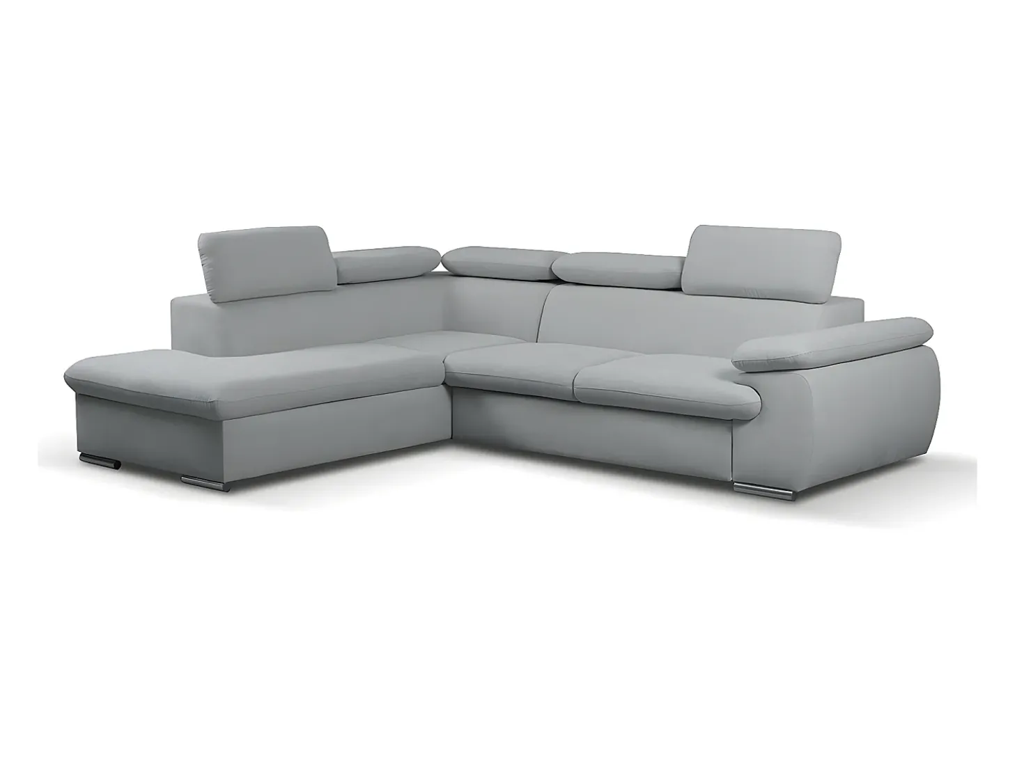 Sofá de canto esquerdo modular em tecido cinza claro FABIEN