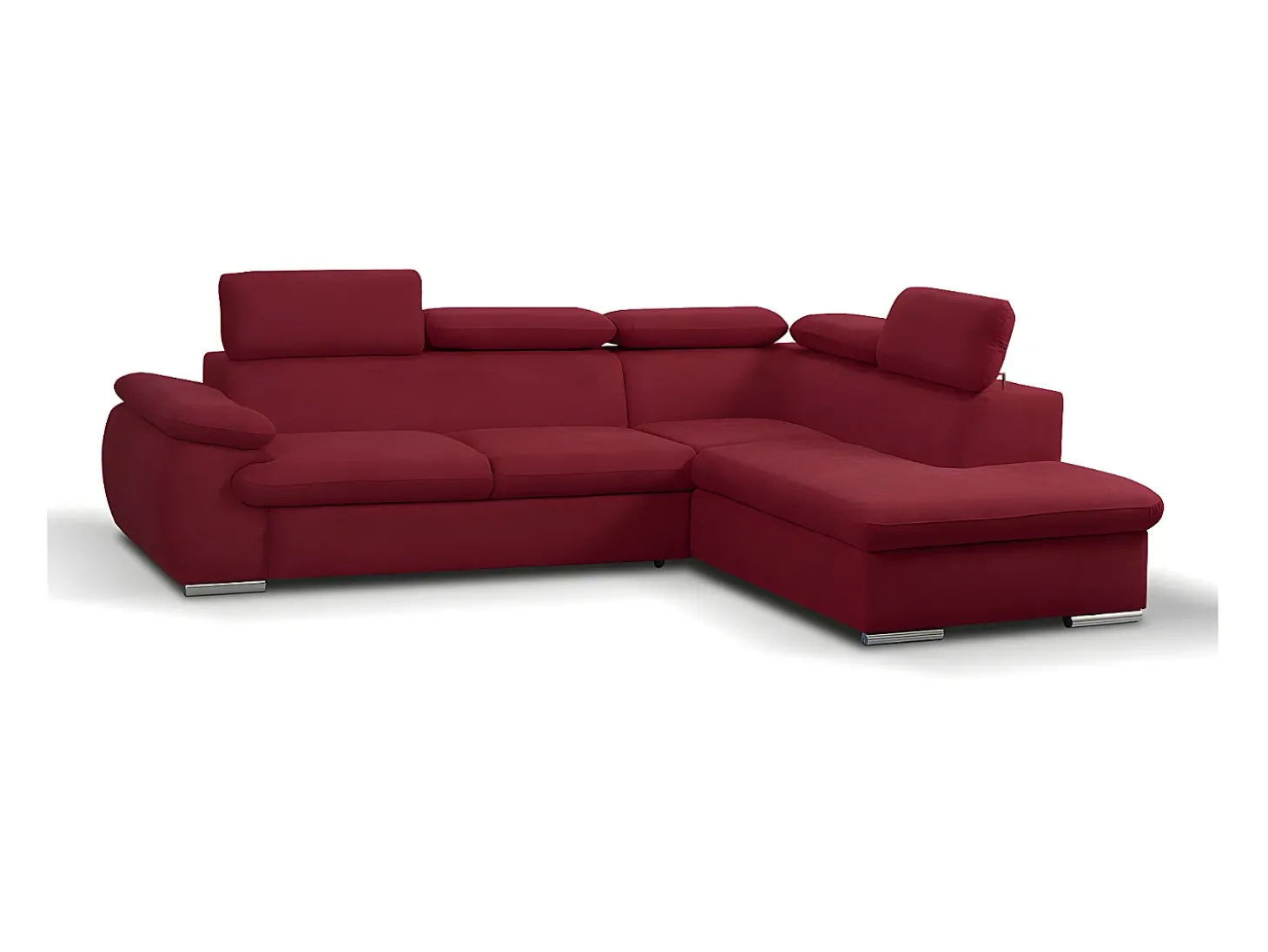 Sofá de canto esquerdo modular em tecido vermelho FABIEN