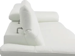 Sofá de canto esquerdo relax elétrico em pele de búfalo Branco - LISMORE