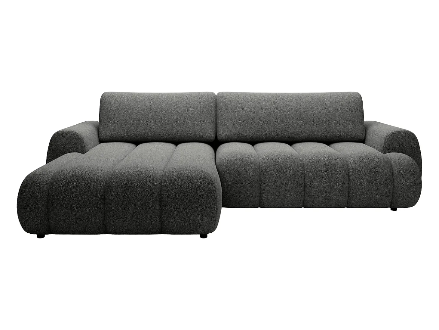 Sofá de canto esquerdo sofá-cama com 4 lugares em tecido cinza 4 lugares FRIDORA