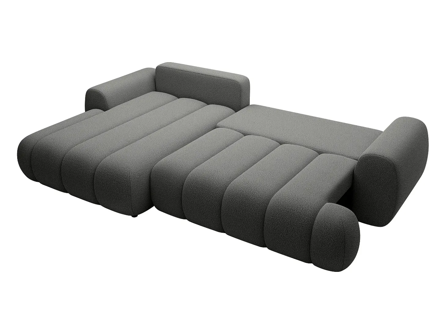 Sofá de canto esquerdo sofá-cama com 4 lugares em tecido cinza 4 lugares FRIDORA