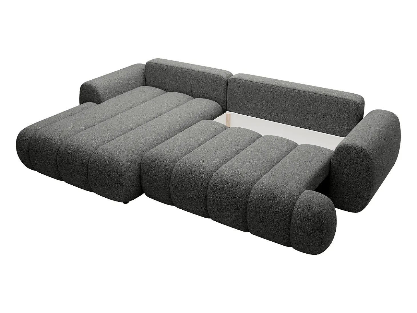 Sofá de canto esquerdo sofá-cama com 4 lugares em tecido cinza 4 lugares FRIDORA