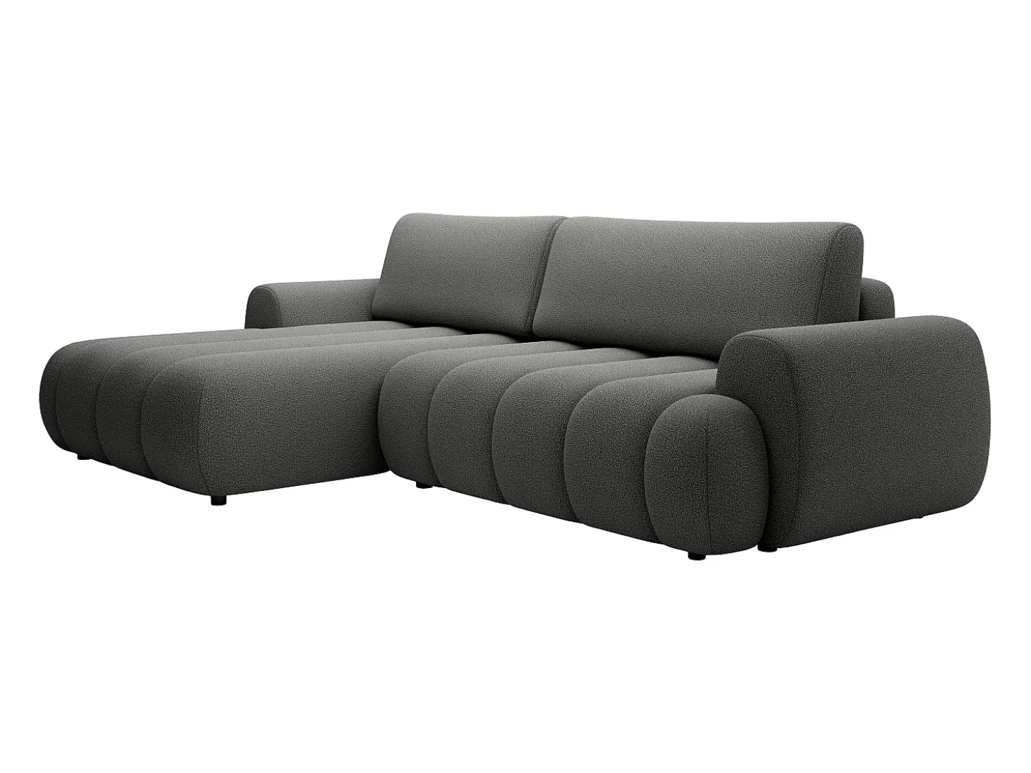 Sofá de canto esquerdo sofá-cama com 4 lugares em tecido cinza 4 lugares FRIDORA