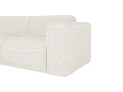 Sofá de canto esquerdo tecido bouclé branco BLIMORO