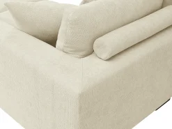 Sofá de canto grande tecido bege efeito acolchoado estilo design BERENIA