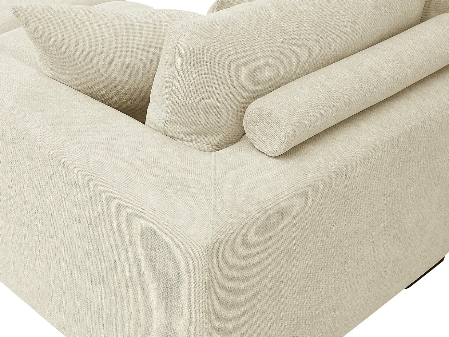 Sofá de canto grande tecido bege efeito acolchoado estilo design BERENIA