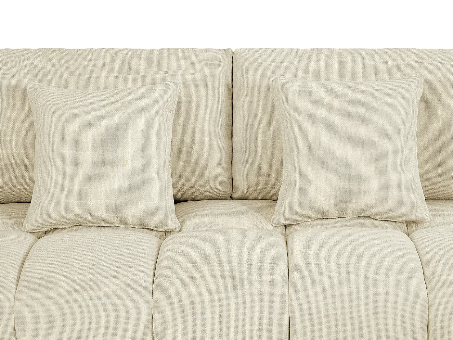 Sofá de canto grande tecido bege efeito acolchoado estilo design BERENIA