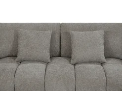 Sofá de canto grande tecido cinza efeito acolchoado estilo design BERENIA