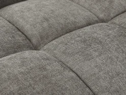Sofá de canto grande tecido cinza efeito acolchoado estilo design BERENIA