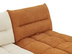 Sofá de canto modular encosto função avança-recua tecido bege e terracota APOLIU