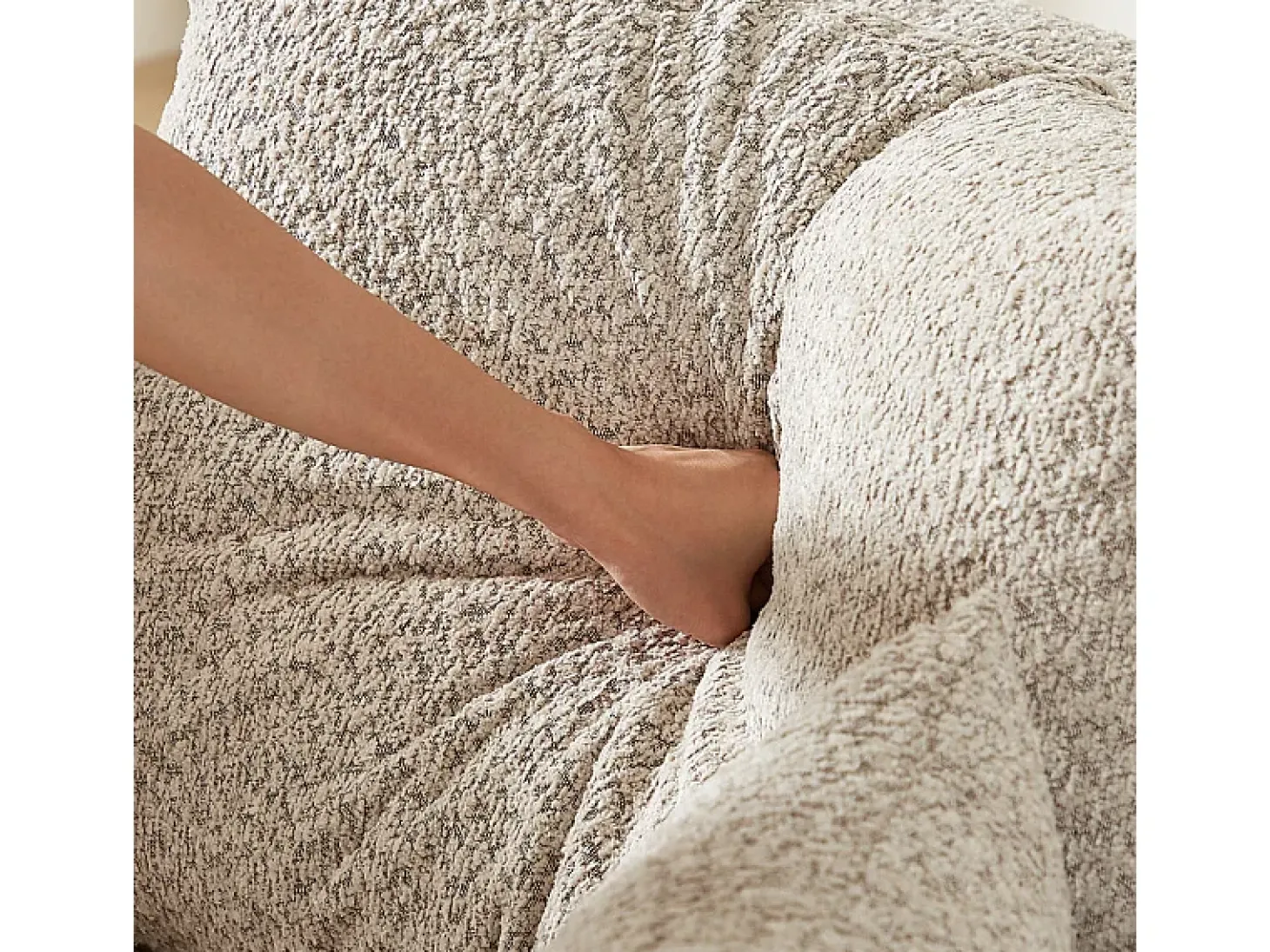 Sofá de Canto Modular Reversível 6 Lugares, com 6 Almofadas e Almofadas Cervicais, Tecido Chenille, Sala de Estar DIY, Bege