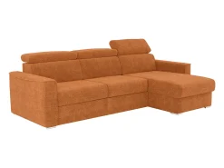 Sofá de canto reversível convertível abertura rápida em tessido terracotta - Cama 140 cm VIZIR