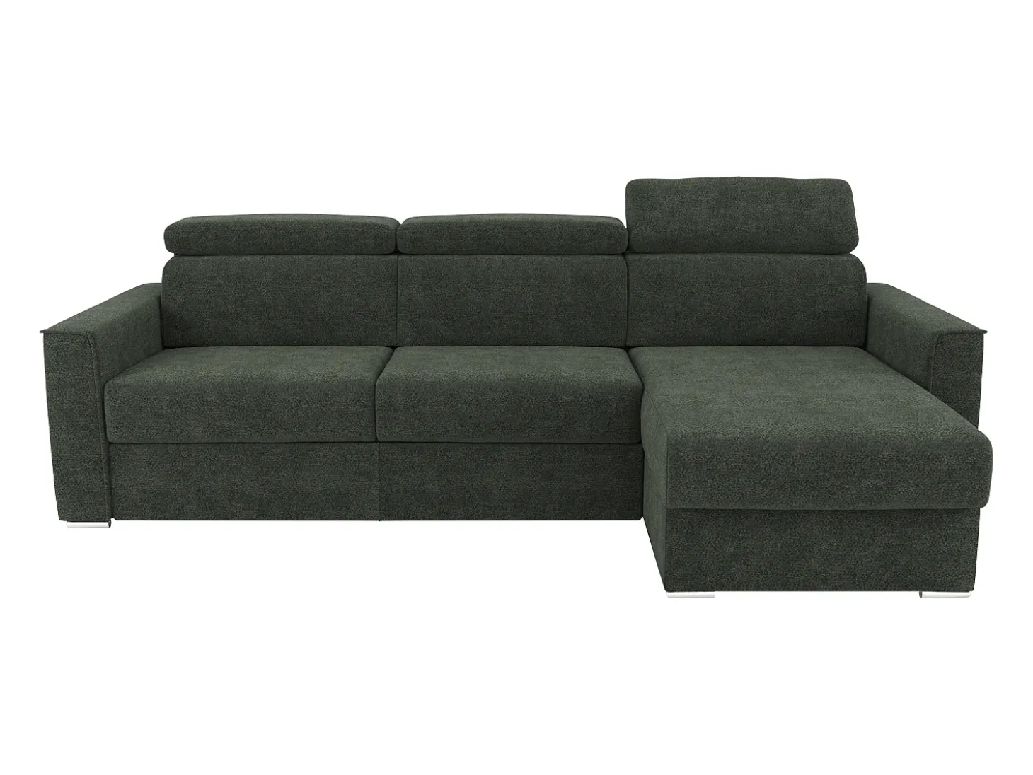 Sofá de canto reversível conversível abertura rápida em tecido verde - Cama de 160 cm VIZIR