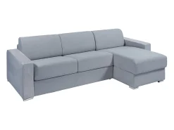 Sofá de canto reversível convertível abertura rápida tecido cinzento - 160 cm - 22 cm - CALITO