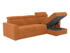 Sofá de canto reversível convertível abertura rápida em tecido terracotta - Cama 160 cm VIZIR