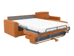 Sofá de canto reversível conversível abertura rápida em tecido terracotta - Cama 140 cm VIZIR