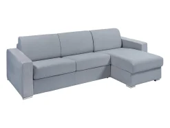 Sofá de canto reversível convertível abertura rápida tecido cinzento - 160 cm - 18 cm - CALITO