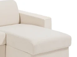 Sofá de canto reversível convertível abertura rápida em tecido bege - 140 cm - 22 cm - CALITO