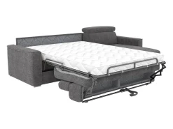Sofá de canto reversível convertível abertura rápida em tecido cinza - Área de dormir 140 cm VIZIR