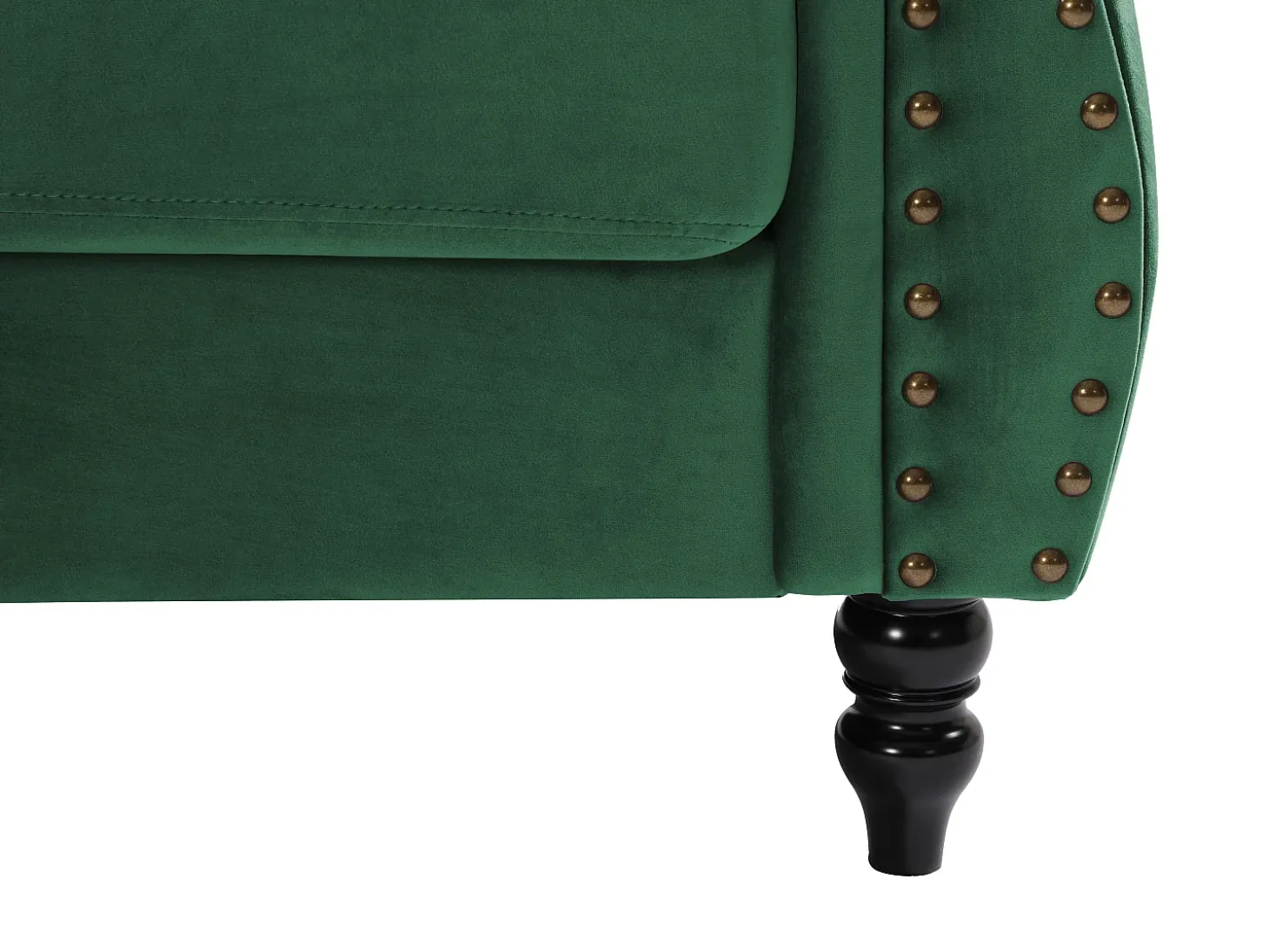 Sofá de canto reversível em veludo verde pinho estilo charme vintage TRUMBO