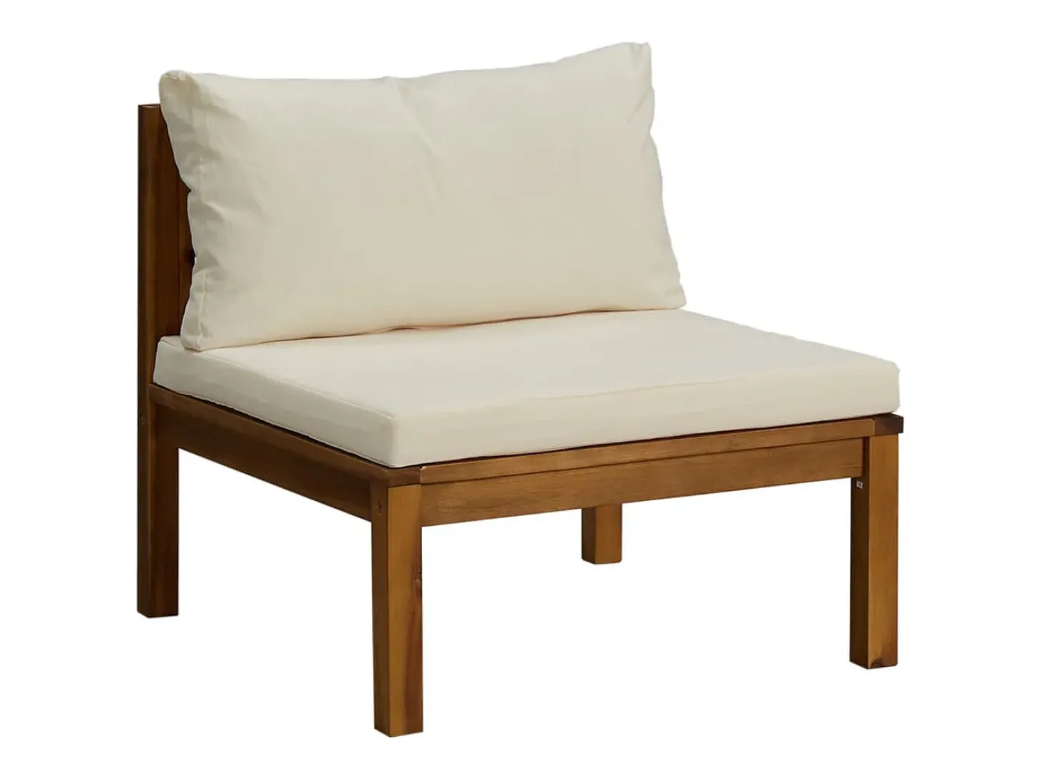 Sofá de centro seccional c/ almofadão branco nata acácia maciça