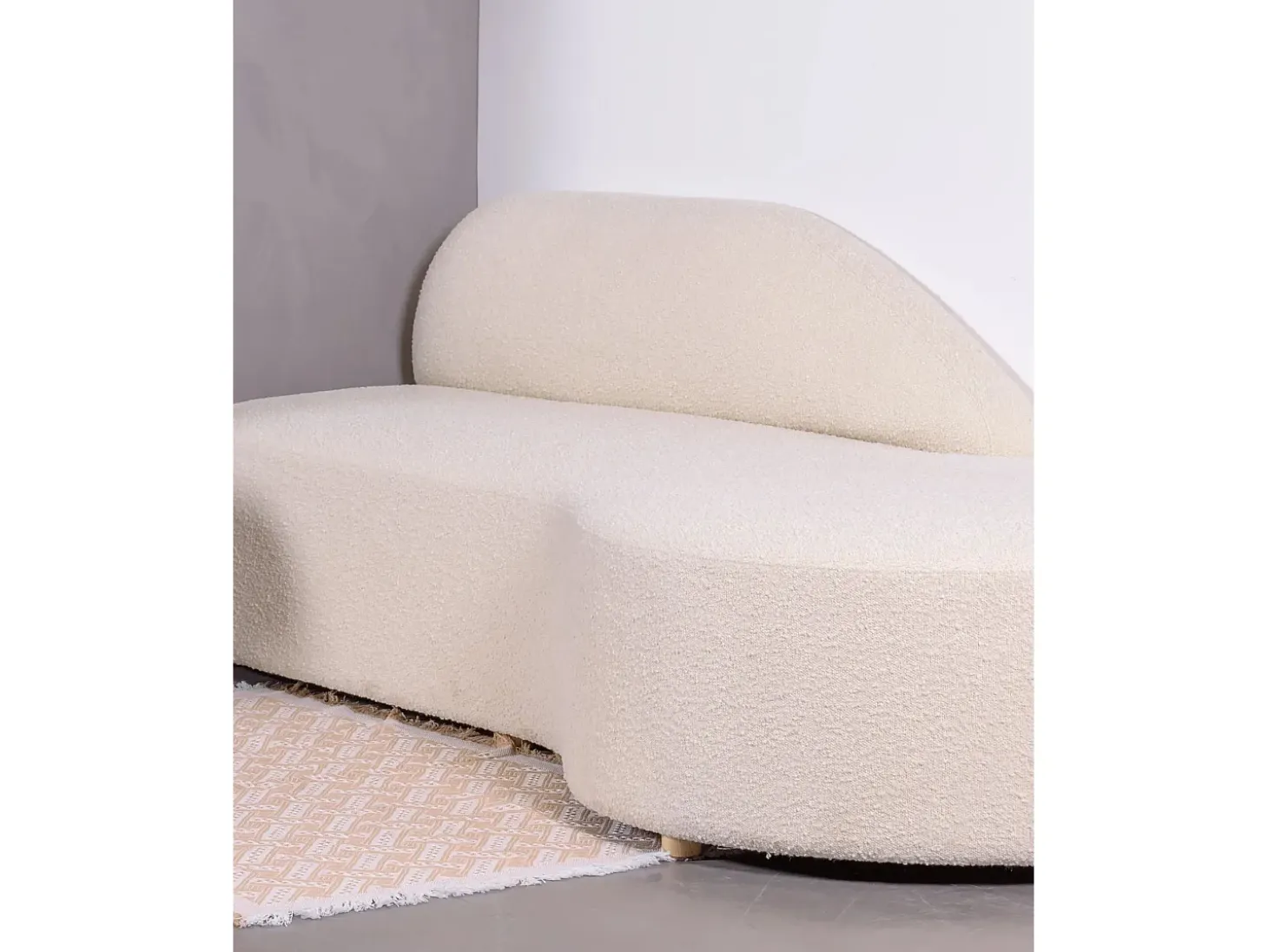Sofá de design em tecido bouclé - Mozart - Branco