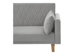 Sofá de dois lugares 180x75x82 cm - Encosto ajustável - Veludo - Cinza