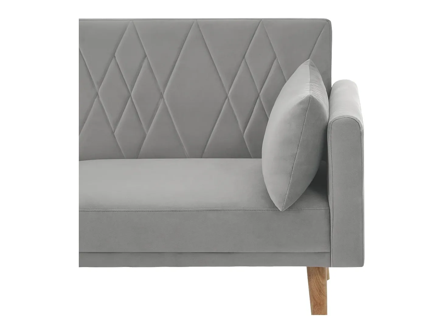 Sofá de dois lugares 180x75x82 cm - Encosto ajustável - Veludo - Cinza