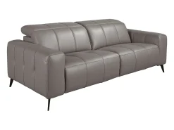 Sofá de relaxamento de 3 lugares em pele cinzenta 6210 ANGEL CERDA