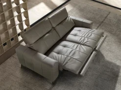 Sofá de relaxamento de 3 lugares em pele cinzenta 6210 ANGEL CERDA