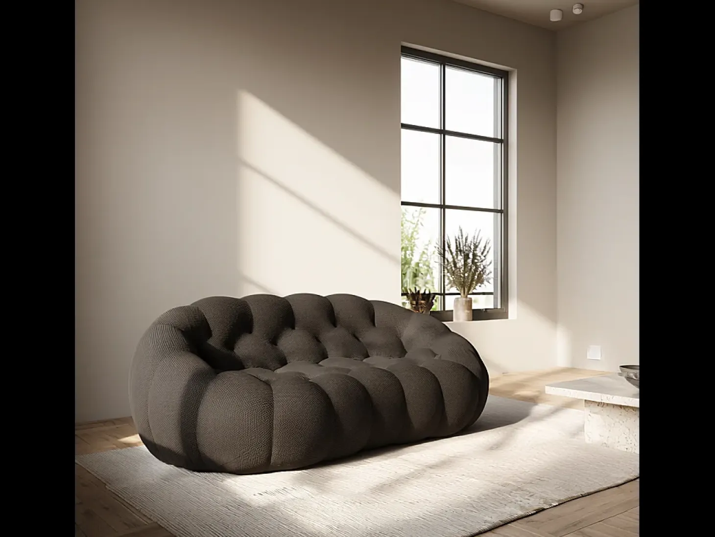 Sofá de sala Cocoon Duplo 2 lugares - chocolate preto