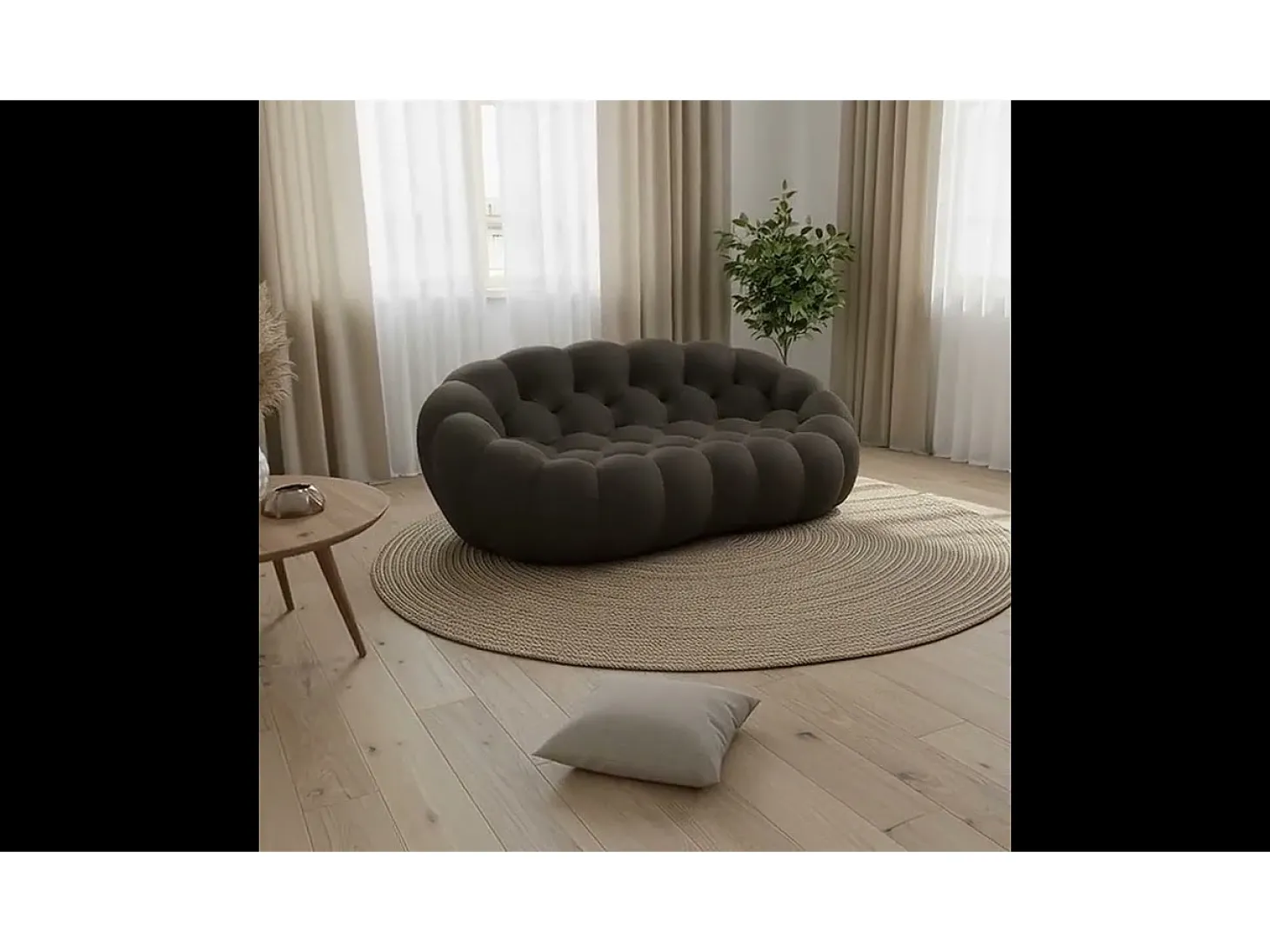 Sofá de sala Cocoon Duplo 2 lugares - chocolate preto