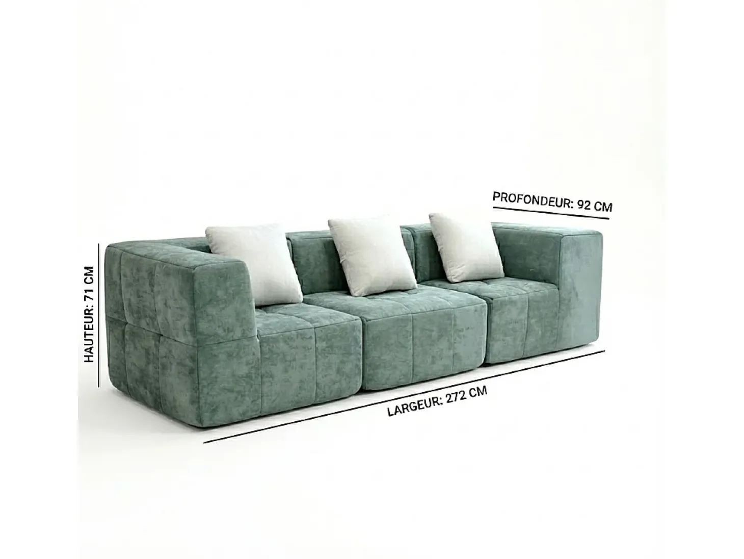 Sofá de sala Eden Simple 3 lugares - branco laranja