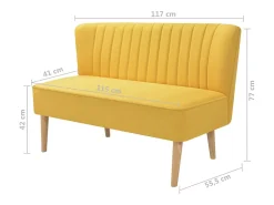 Sofá de tecido 117x55,5x77 cm amarelo PT266699