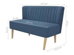 Sofá de tecido 117x55,5x77 cm azul PT953863
